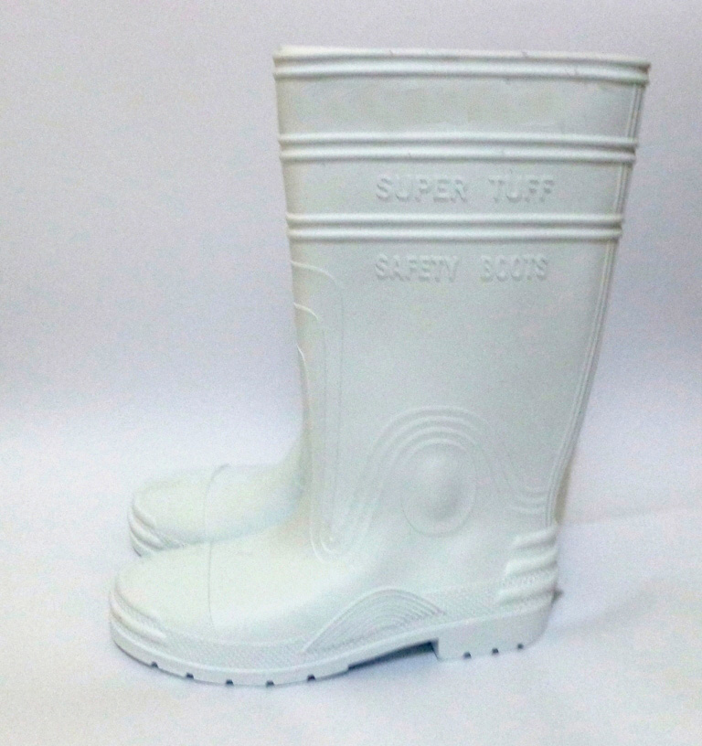 rubber boots white
